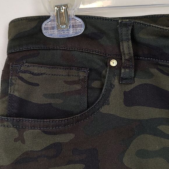 Sanctuary Camo Asymmetrical Frayed Hem Mini Skirt Size 28 - Picture 5 of 13